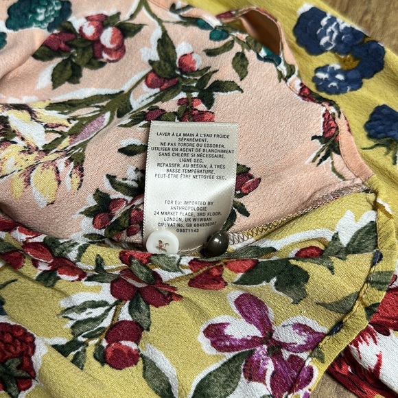 Meadow rue greatshape Anthropologie patchwork floral multi color wrap blouse - Picture 6 of 9